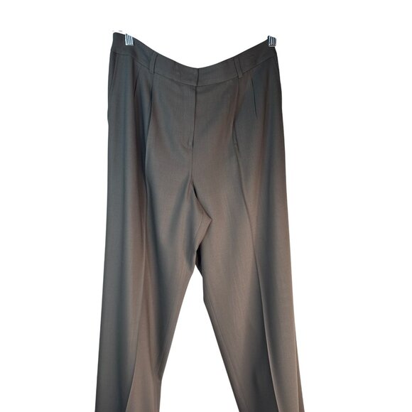 Talbots Italian Wool Blend High Rise Pleated Trousers Gray Professional Pants - Picture 9 of 16